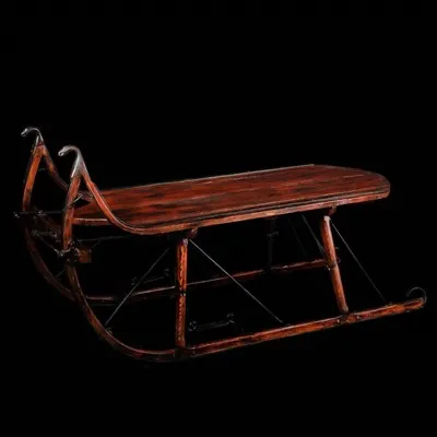 Tavolino da caffè vintage a slitta V2